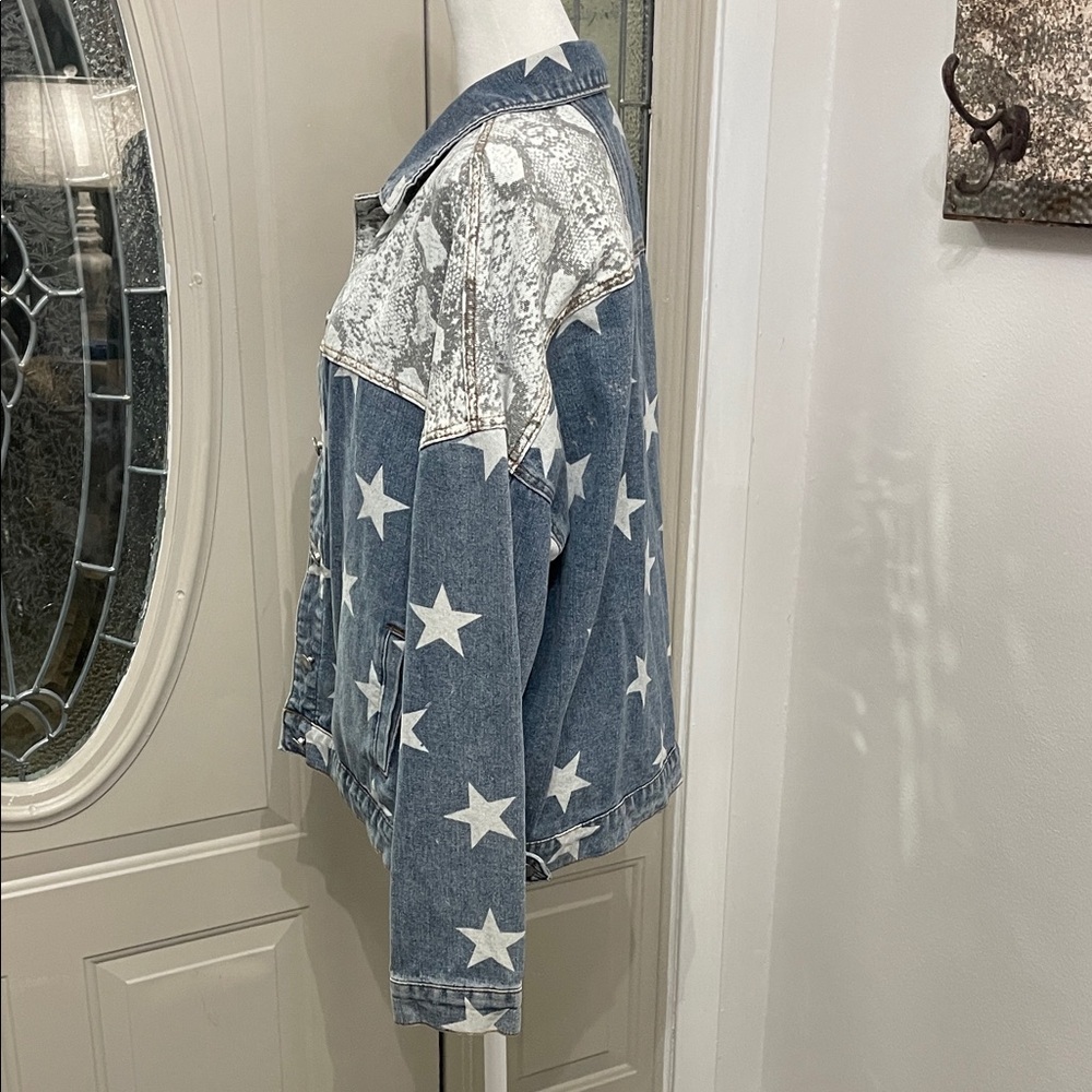 Patchwork Pattern Denim Jacket - image 6